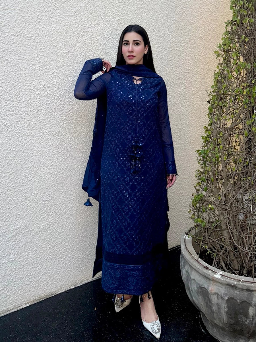 Salitex | Signature Festive Chiffon | SUNS7CH042UT XS Dark Blue Chiffon