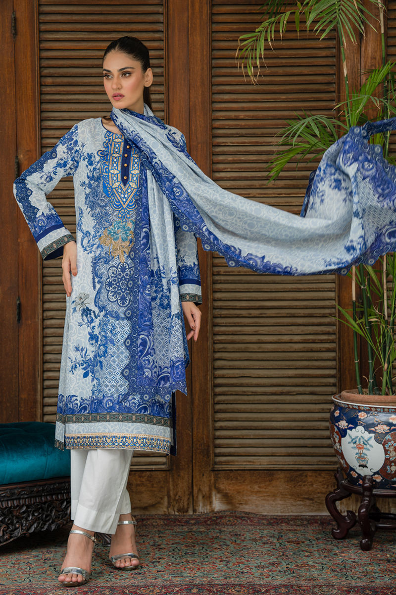 Shamaeel Ansari | Gulrang Lawn | LP-01 - Pakistani Designer Dress - by Shamaeel Ansari - Type : Ladies Clothes - 100% Original at Saira Sultan