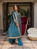 Salitex | Signature Festive Chiffon | SUNW6JI039UT XL Teal Khaddi Net