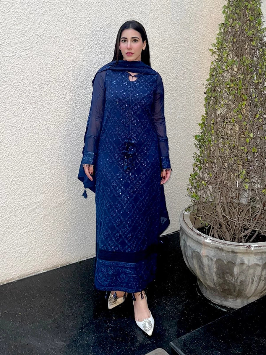 Salitex | Signature Festive Chiffon | SUNS7CH042UT XS Dark Blue Chiffon