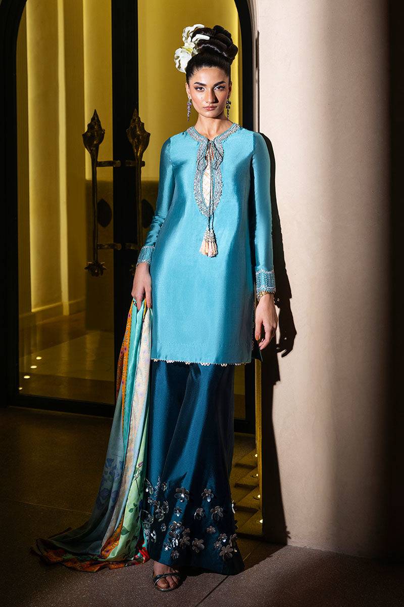 Haute Form | Diva Formals | Floral Applique - Pakistani Designer Dress - by Haute Form | Type: Ladies Clothes - 100% Original at Saira Sultan
