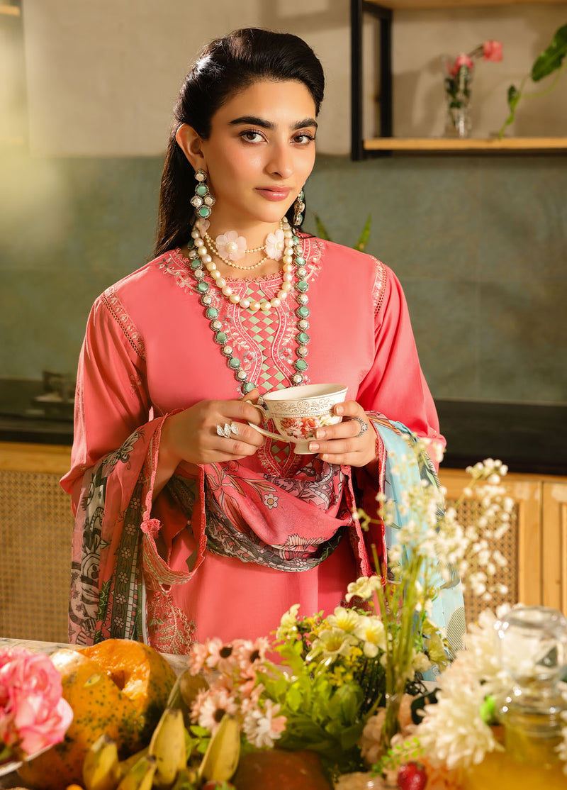 Sahane | In Laws in Lawn Eid Edit | CT-21006 Rosetta XL Ash Pink Lawn