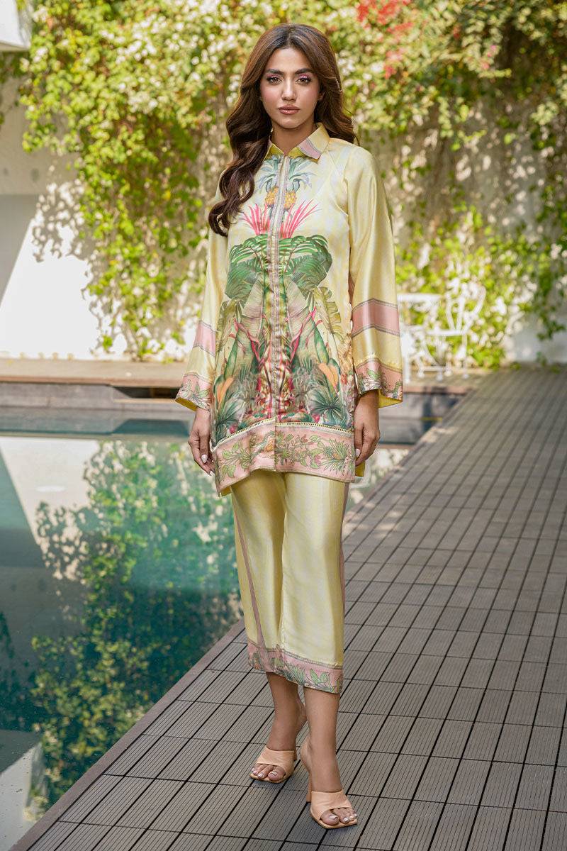 Fatima Khan | Eid Digital Silk Prints | Tropical Bliss - Pakistani Designer Dress - by Fatima Khan | Type: Ladies Clothes - 100% Original at Saira Sultan