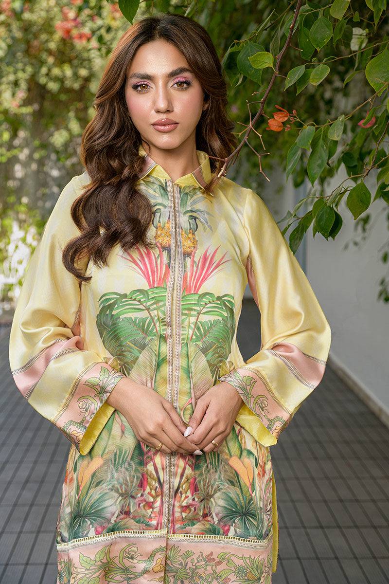 Fatima Khan | Eid Digital Silk Prints | Tropical Bliss - Pakistani Designer Dress - by Fatima Khan | Type: Ladies Clothes - 100% Original at Saira Sultan
