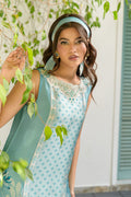 Fatima Khan | Eid Digital Silk Prints |   Teal Tropics - Pakistani Designer Dress - by Fatima Khan | Type: Ladies Clothes - 100% Original at Saira Sultan