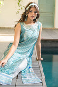 Fatima Khan | Eid Digital Silk Prints |   Teal Tropics - Pakistani Designer Dress - by Fatima Khan | Type: Ladies Clothes - 100% Original at Saira Sultan