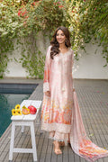 Fatima Khan | Eid Digital Silk Prints |   Oriental Peach - Pakistani Designer Dress - by Fatima Khan | Type: Ladies Clothes - 100% Original at Saira Sultan