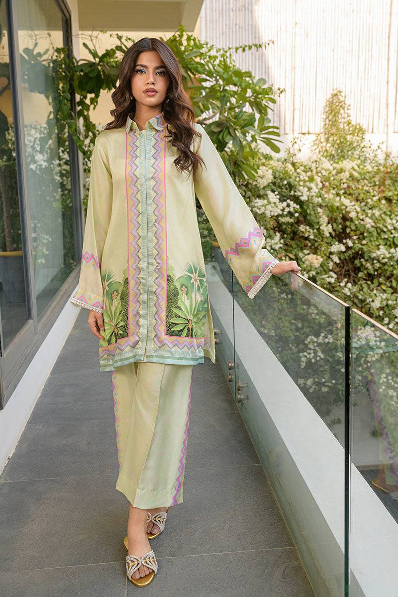 Fatima Khan | Eid Digital Silk Prints |   Pastel Orchid - Pakistani Designer Dress - by Fatima Khan | Type: Ladies Clothes - 100% Original at Saira Sultan
