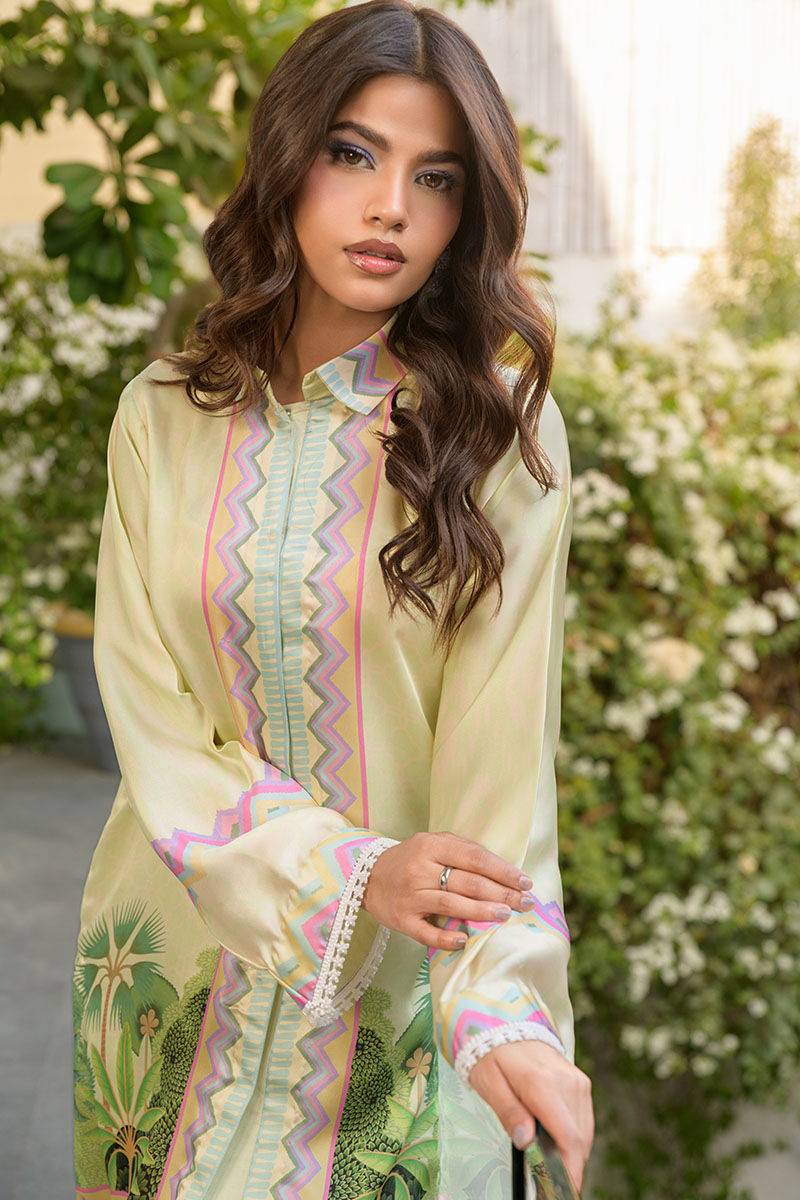 Fatima Khan | Eid Digital Silk Prints |   Pastel Orchid - Pakistani Designer Dress - by Fatima Khan | Type: Ladies Clothes - 100% Original at Saira Sultan