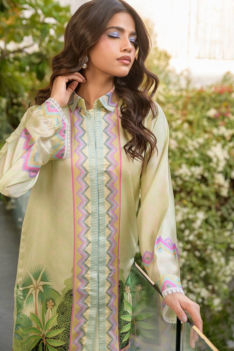 Fatima Khan | Eid Digital Silk Prints |   Pastel Orchid - Pakistani Designer Dress - by Fatima Khan | Type: Ladies Clothes - 100% Original at Saira Sultan
