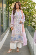 Fatima Khan | Eid Digital Silk Prints | Aqua Coral XL Soft Lilac Silk