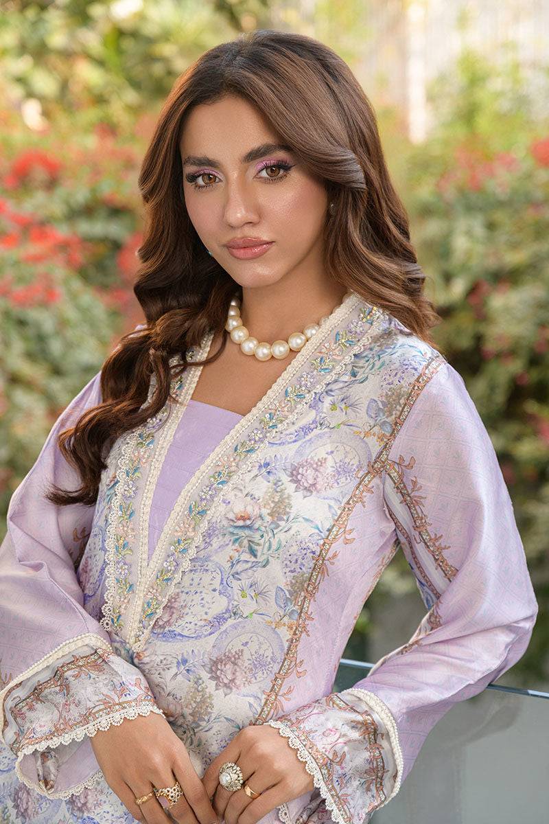 Fatima Khan | Eid Digital Silk Prints |   Aqua Coral - Pakistani Designer Dress - by Fatima Khan | Type: Ladies Clothes - 100% Original at Saira Sultan