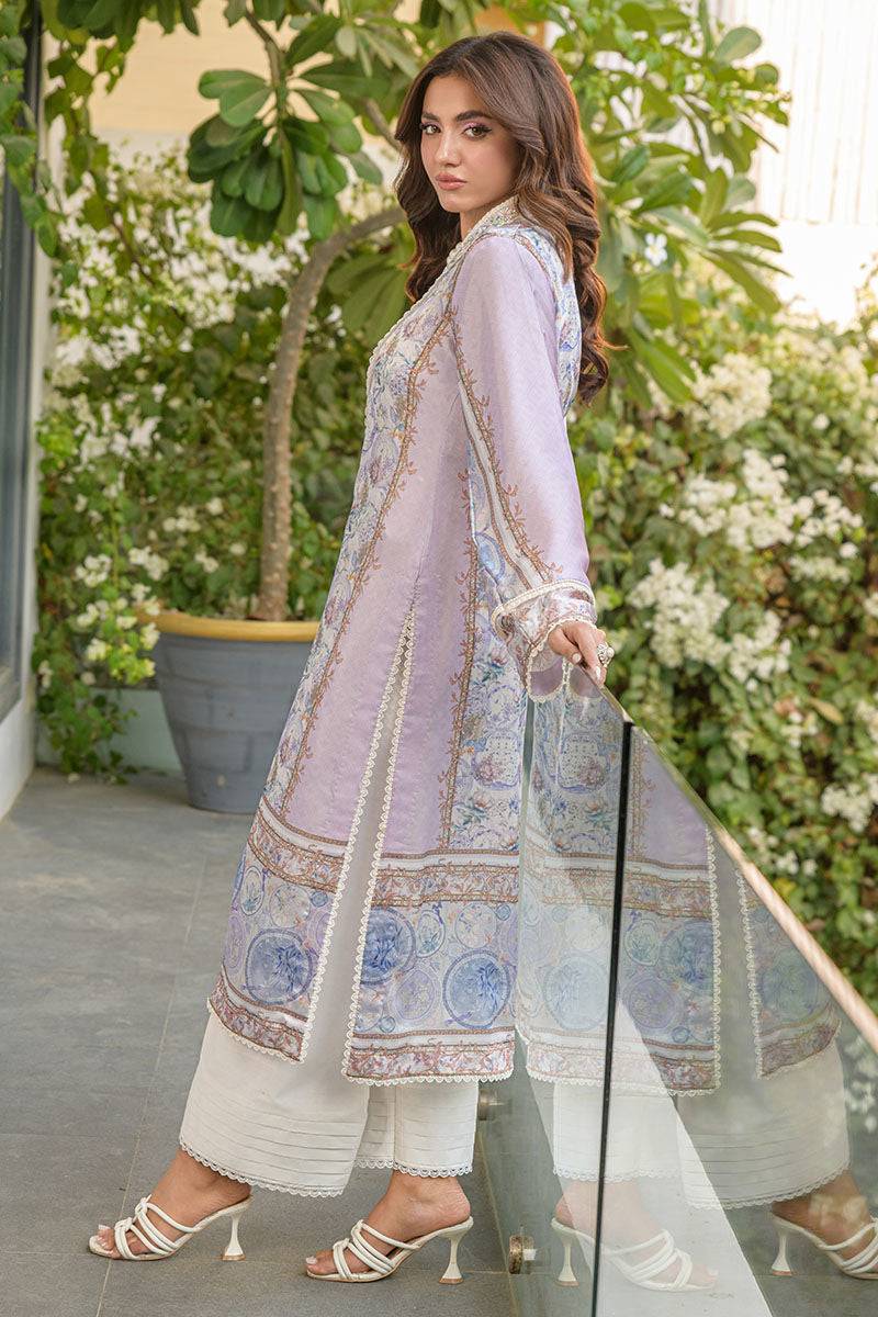 Fatima Khan | Eid Digital Silk Prints |   Aqua Coral - Pakistani Designer Dress - by Fatima Khan | Type: Ladies Clothes - 100% Original at Saira Sultan