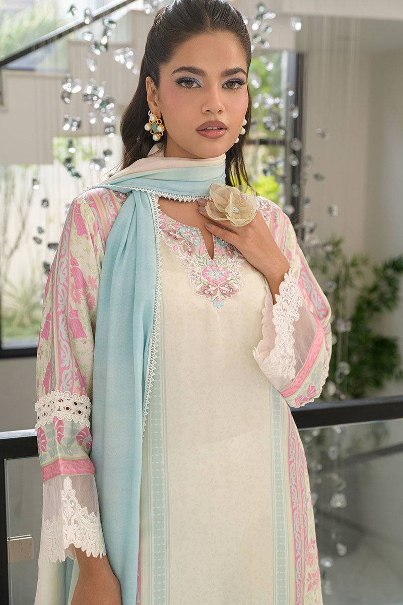 Fatima Khan | Eid Digital Silk Prints |   Sage Orchid - Pakistani Designer Dress - by Fatima Khan | Type: Ladies Clothes - 100% Original at Saira Sultan