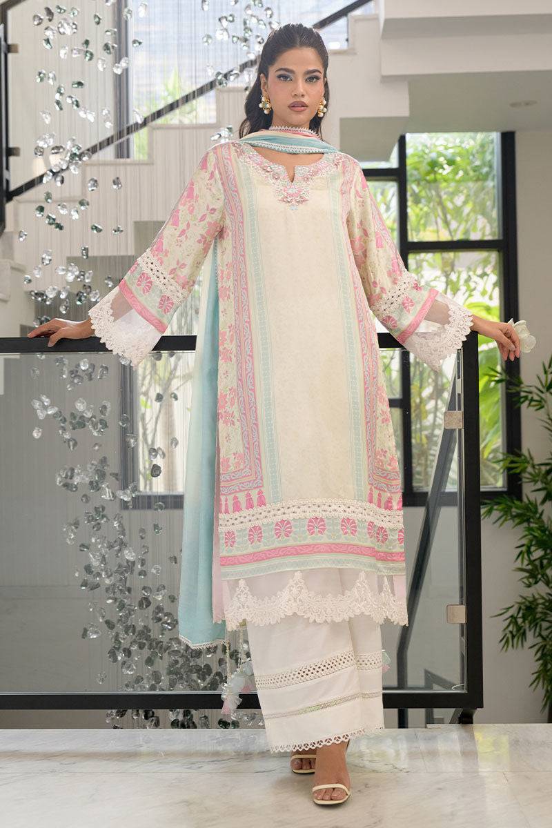 Fatima Khan | Eid Digital Silk Prints |   Sage Orchid - Pakistani Designer Dress - by Fatima Khan | Type: Ladies Clothes - 100% Original at Saira Sultan