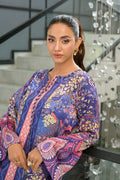 Fatima Khan | Eid Digital Silk Prints | Amethyst XL Persion Blue Silk