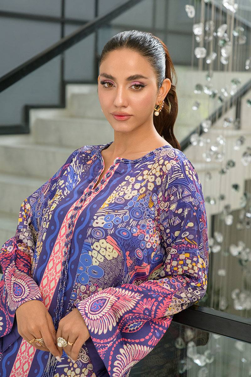 Fatima Khan | Eid Digital Silk Prints | Amethyst - Pakistani Designer Dress - by Fatima Khan | Type: Ladies Clothes - 100% Original at Saira Sultan