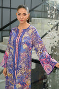 Fatima Khan | Eid Digital Silk Prints | Amethyst S Persion Blue Silk