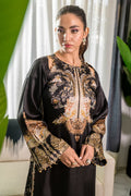 Fatima Khan | Eid Digital Silk Prints | Black Opal M Black Silk