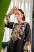 Fatima Khan | Eid Digital Silk Prints |   Black Opal - Pakistani Designer Dress - by Fatima Khan | Type: Ladies Clothes - 100% Original at Saira Sultan