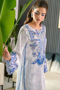Fatima Khan | Eid Digital Silk Prints | White Opal - Pakistani Designer Dress - by Hoorain Designer Wear | Type:  - 100% Original at Saira Sultan