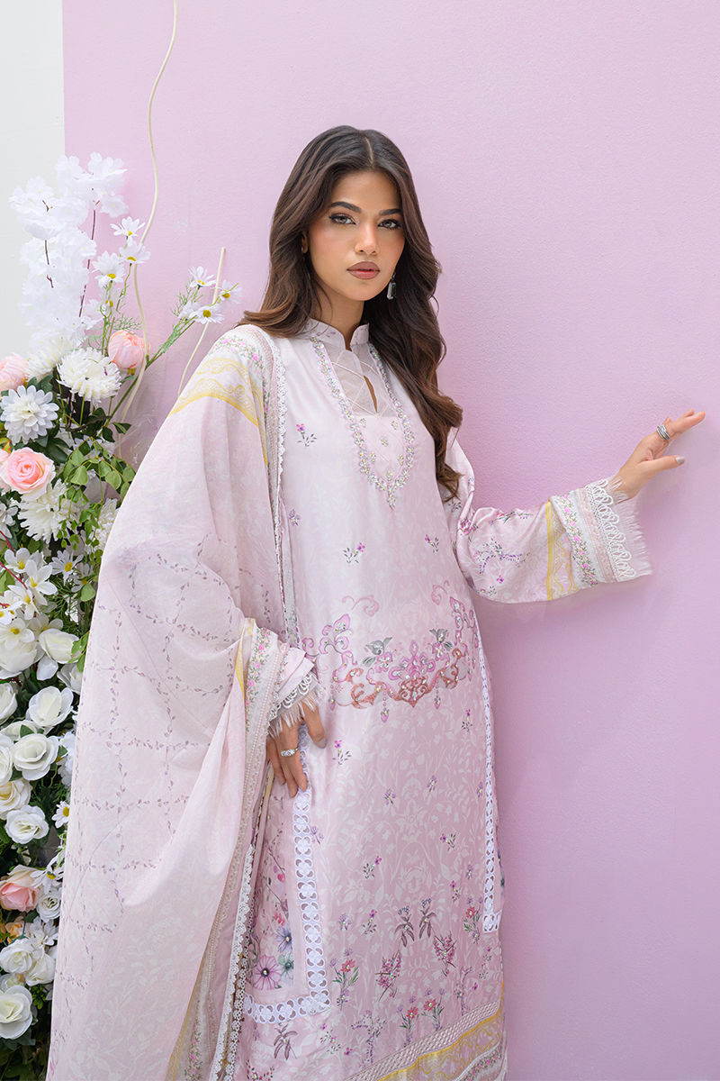 Fatima Khan | Eid Digital Silk Prints | Pastella XL Soft Lilac Silk