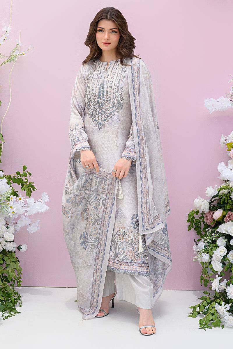 Fatima Khan | Eid Digital Silk Prints |   Moonlit Grace - Pakistani Designer Dress - by Fatima Khan | Type: Ladies Clothes - 100% Original at Saira Sultan