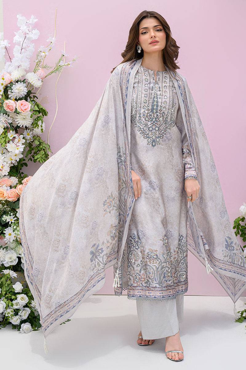Fatima Khan | Eid Digital Silk Prints |   Moonlit Grace - Pakistani Designer Dress - by Fatima Khan | Type: Ladies Clothes - 100% Original at Saira Sultan