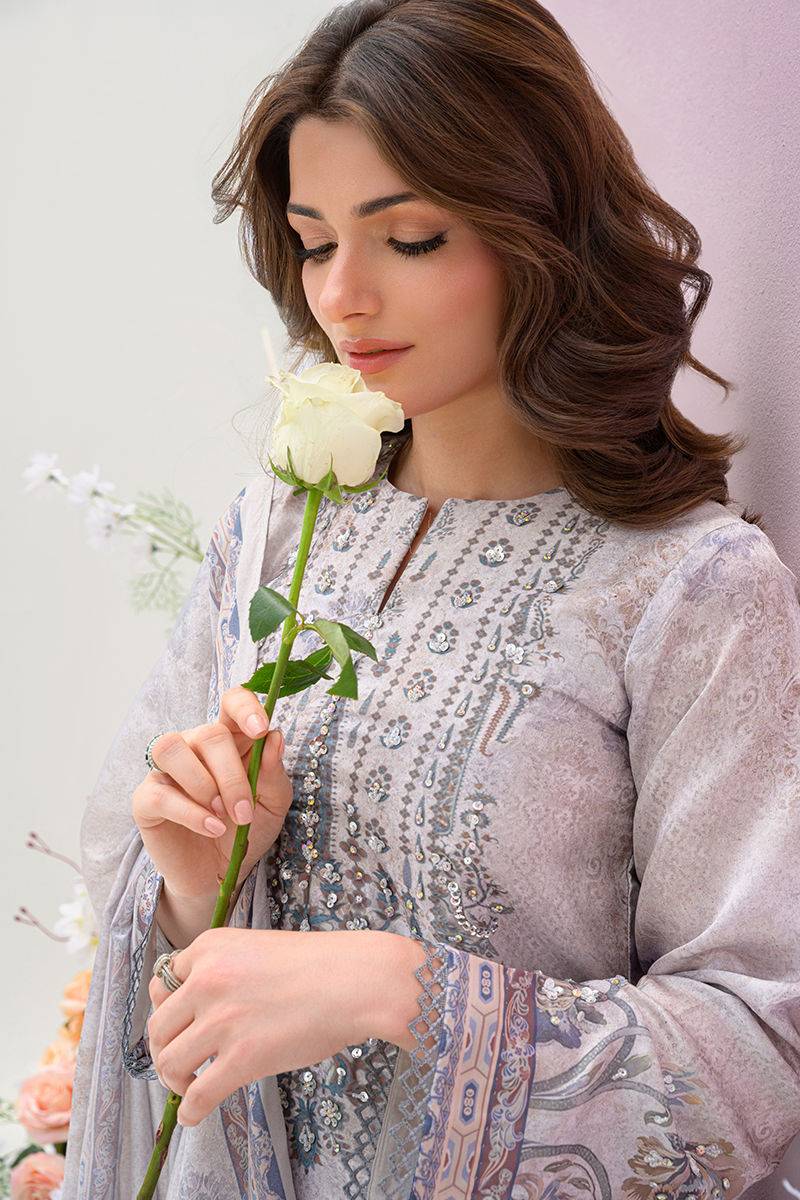 Fatima Khan | Eid Digital Silk Prints |   Moonlit Grace - Pakistani Designer Dress - by Fatima Khan | Type: Ladies Clothes - 100% Original at Saira Sultan