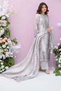 Fatima Khan | Eid Digital Silk Prints | Moonlit Grace L Gray Silk