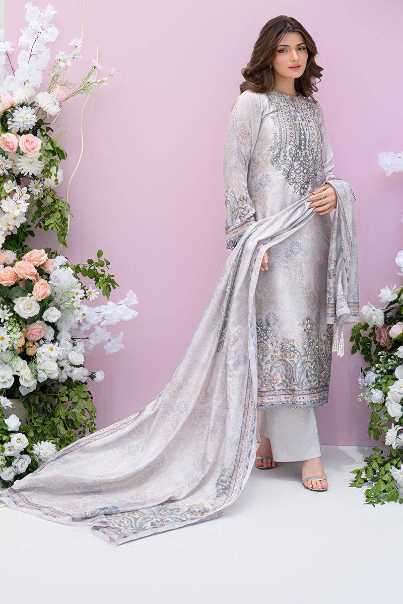 Fatima Khan | Eid Digital Silk Prints |   Moonlit Grace - Pakistani Designer Dress - by Fatima Khan | Type: Ladies Clothes - 100% Original at Saira Sultan