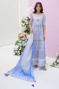 Fatima Khan | Eid Digital Silk Prints | Azure Blue - Pakistani Designer Dress - by Fatima Khan | Type: Ladies Clothes - 100% Original at Saira Sultan