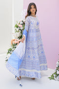 Fatima Khan | Eid Digital Silk Prints | Azure Blue XL Persion Blue Silk
