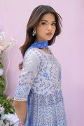 Fatima Khan | Eid Digital Silk Prints | Azure Blue - Pakistani Designer Dress - by Fatima Khan | Type: Ladies Clothes - 100% Original at Saira Sultan