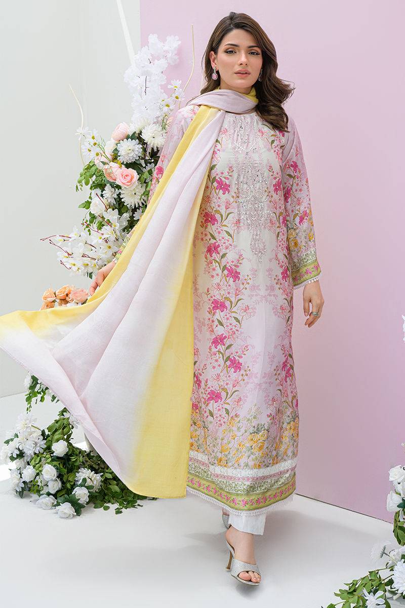 Fatima Khan | Eid Digital Silk Prints | Rose Reverie - Pakistani Designer Dress - by Fatima Khan | Type: Ladies Clothes - 100% Original at Saira Sultan