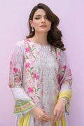 Fatima Khan | Eid Digital Silk Prints | Rose Reverie XL Off White Silk
