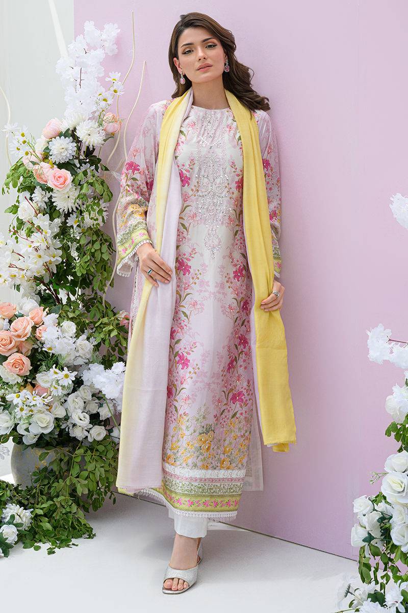 Fatima Khan | Eid Digital Silk Prints | Rose Reverie - Pakistani Designer Dress - by Fatima Khan | Type: Ladies Clothes - 100% Original at Saira Sultan
