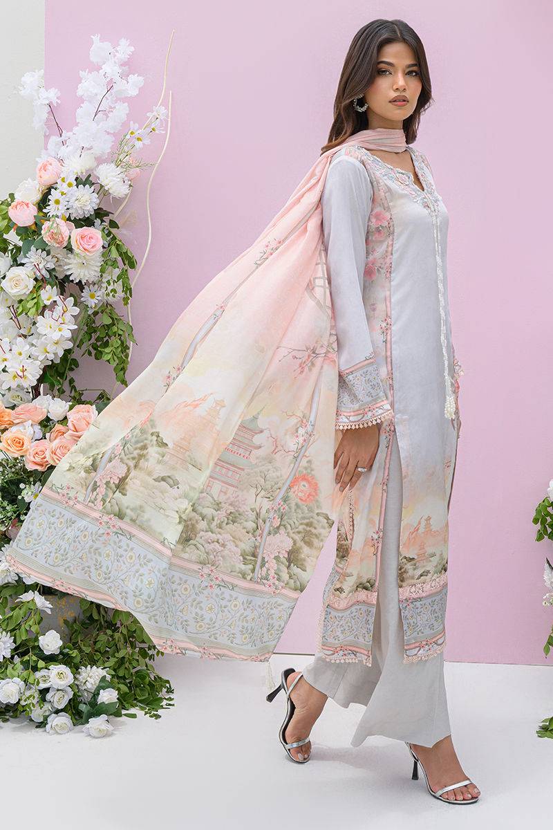Fatima Khan | Eid Digital Silk Prints | Oriental Haze - Pakistani Designer Dress - by Fatima Khan | Type: Ladies Clothes - 100% Original at Saira Sultan