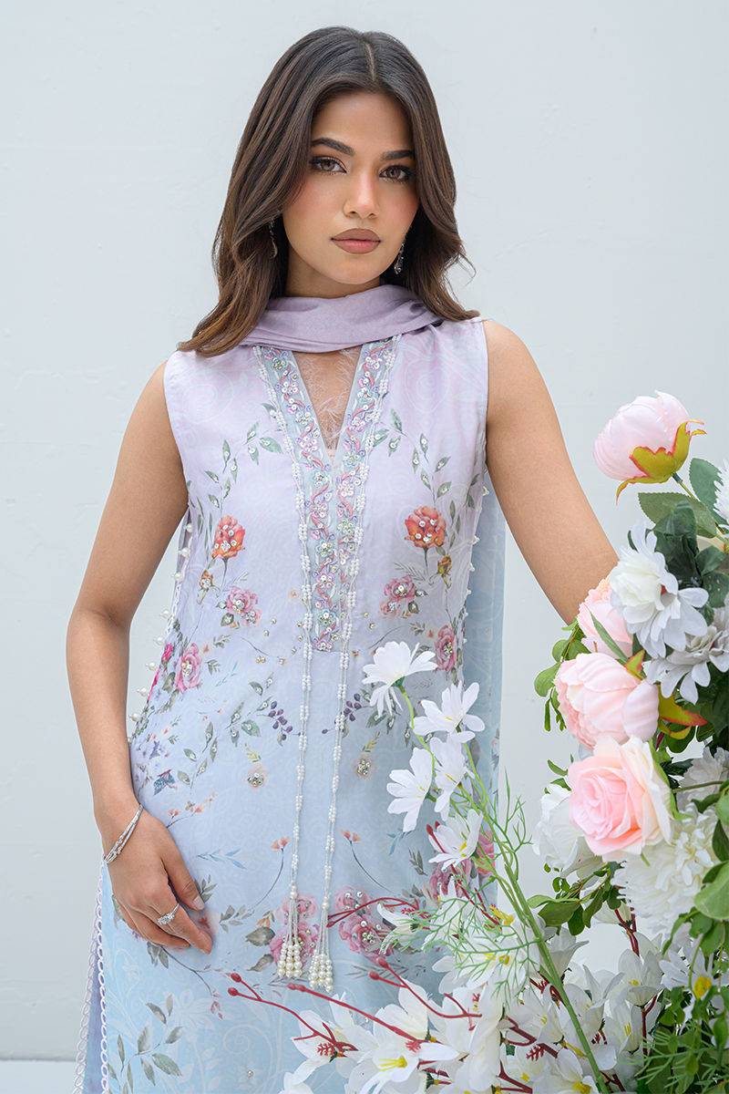 Fatima Khan | Eid Digital Silk Prints | Skye - Pakistani Designer Dress - by Fatima Khan | Type: Ladies Clothes - 100% Original at Saira Sultan