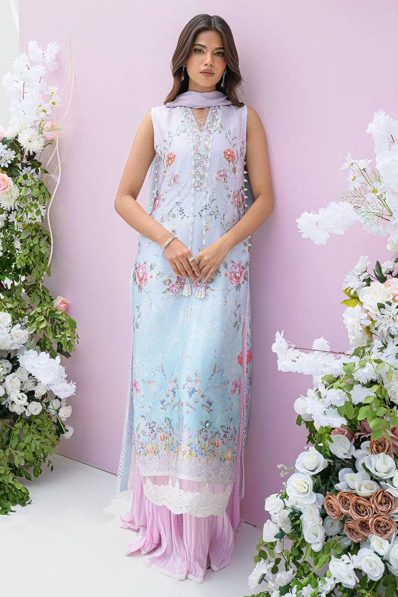 Fatima Khan | Eid Digital Silk Prints | Skye - Pakistani Designer Dress - by Fatima Khan | Type: Ladies Clothes - 100% Original at Saira Sultan