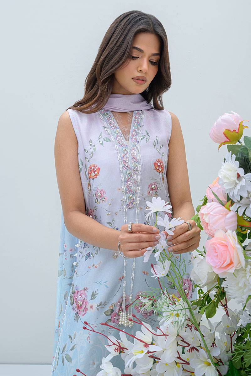 Fatima Khan | Eid Digital Silk Prints | Skye - Pakistani Designer Dress - by Fatima Khan | Type: Ladies Clothes - 100% Original at Saira Sultan