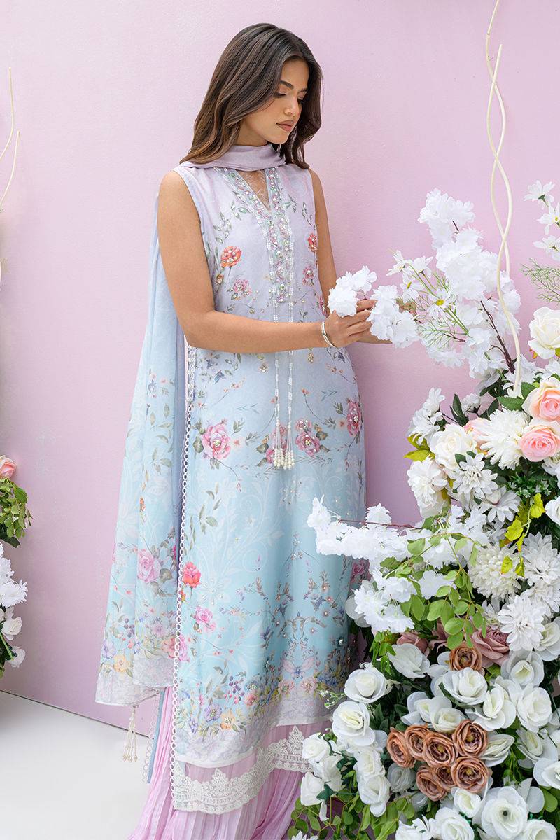 Fatima Khan | Eid Digital Silk Prints | Skye - Pakistani Designer Dress - by Fatima Khan | Type: Ladies Clothes - 100% Original at Saira Sultan
