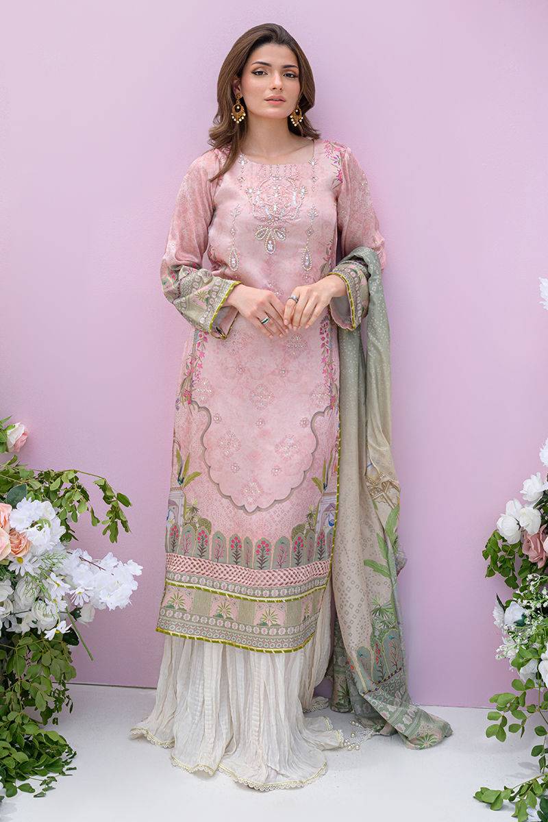Fatima Khan | Eid Digital Silk Prints | Petaluxe - Pakistani Designer Dress - by Fatima Khan | Type: Ladies Clothes - 100% Original at Saira Sultan