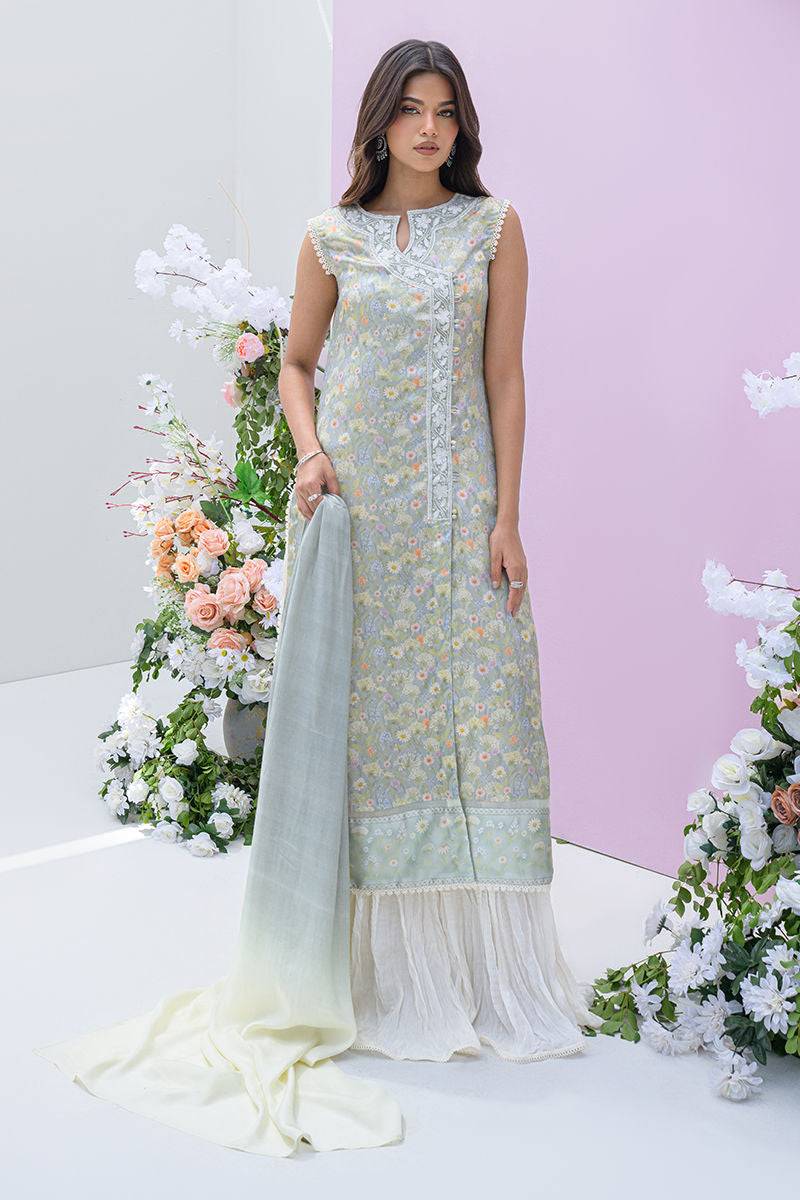 Fatima Khan | Eid Digital Silk Prints |   Dandelions - Pakistani Designer Dress - by Fatima Khan | Type: Ladies Clothes - 100% Original at Saira Sultan