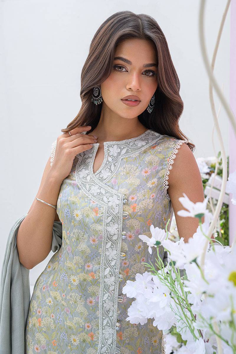 Fatima Khan | Eid Digital Silk Prints |   Dandelions - Pakistani Designer Dress - by Fatima Khan | Type: Ladies Clothes - 100% Original at Saira Sultan