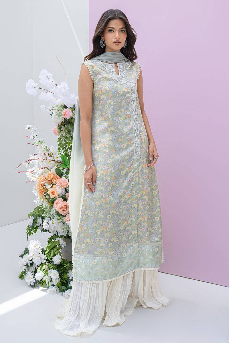 Fatima Khan | Eid Digital Silk Prints |   Dandelions - Pakistani Designer Dress - by Fatima Khan | Type: Ladies Clothes - 100% Original at Saira Sultan