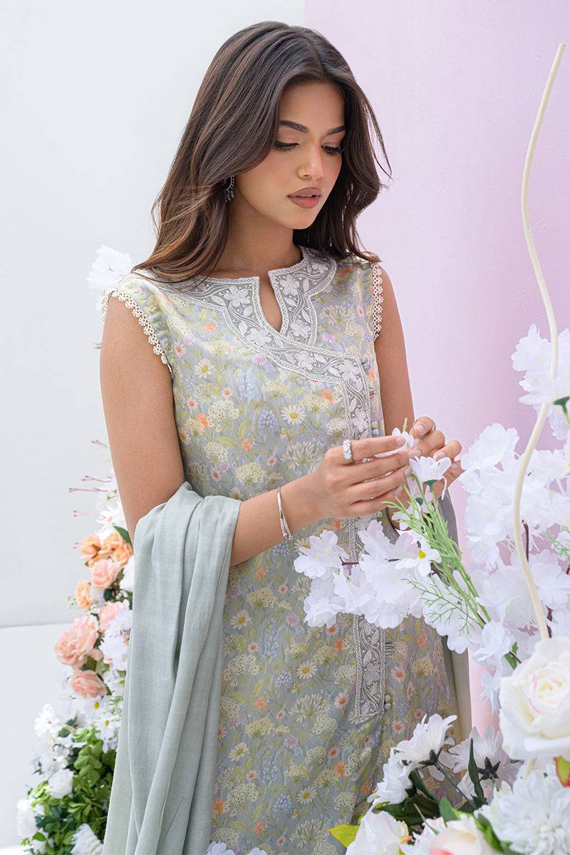 Fatima Khan | Eid Digital Silk Prints |   Dandelions - Pakistani Designer Dress - by Fatima Khan | Type: Ladies Clothes - 100% Original at Saira Sultan
