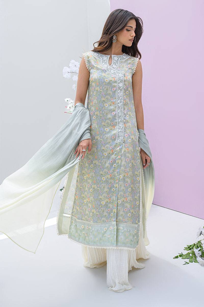 Fatima Khan | Eid Digital Silk Prints |   Dandelions - Pakistani Designer Dress - by Fatima Khan | Type: Ladies Clothes - 100% Original at Saira Sultan