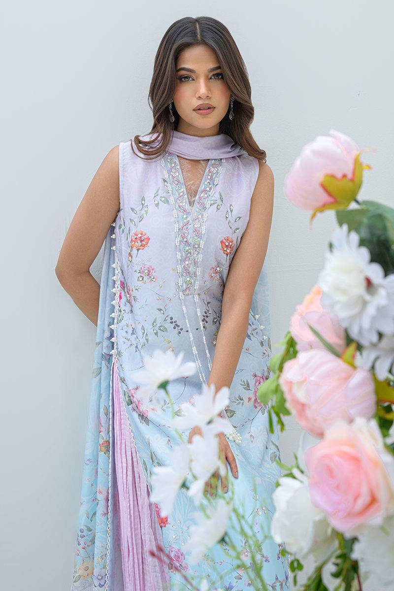 Fatima Khan | Eid Digital Silk Prints | Skye - Pakistani Designer Dress - by Fatima Khan | Type: Ladies Clothes - 100% Original at Saira Sultan