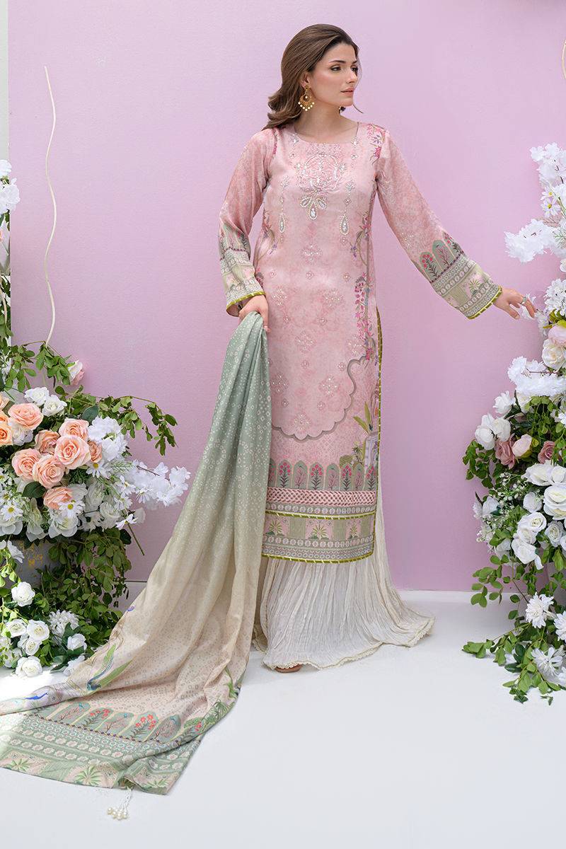 Fatima Khan | Eid Digital Silk Prints | Petaluxe - Pakistani Designer Dress - by Fatima Khan | Type: Ladies Clothes - 100% Original at Saira Sultan